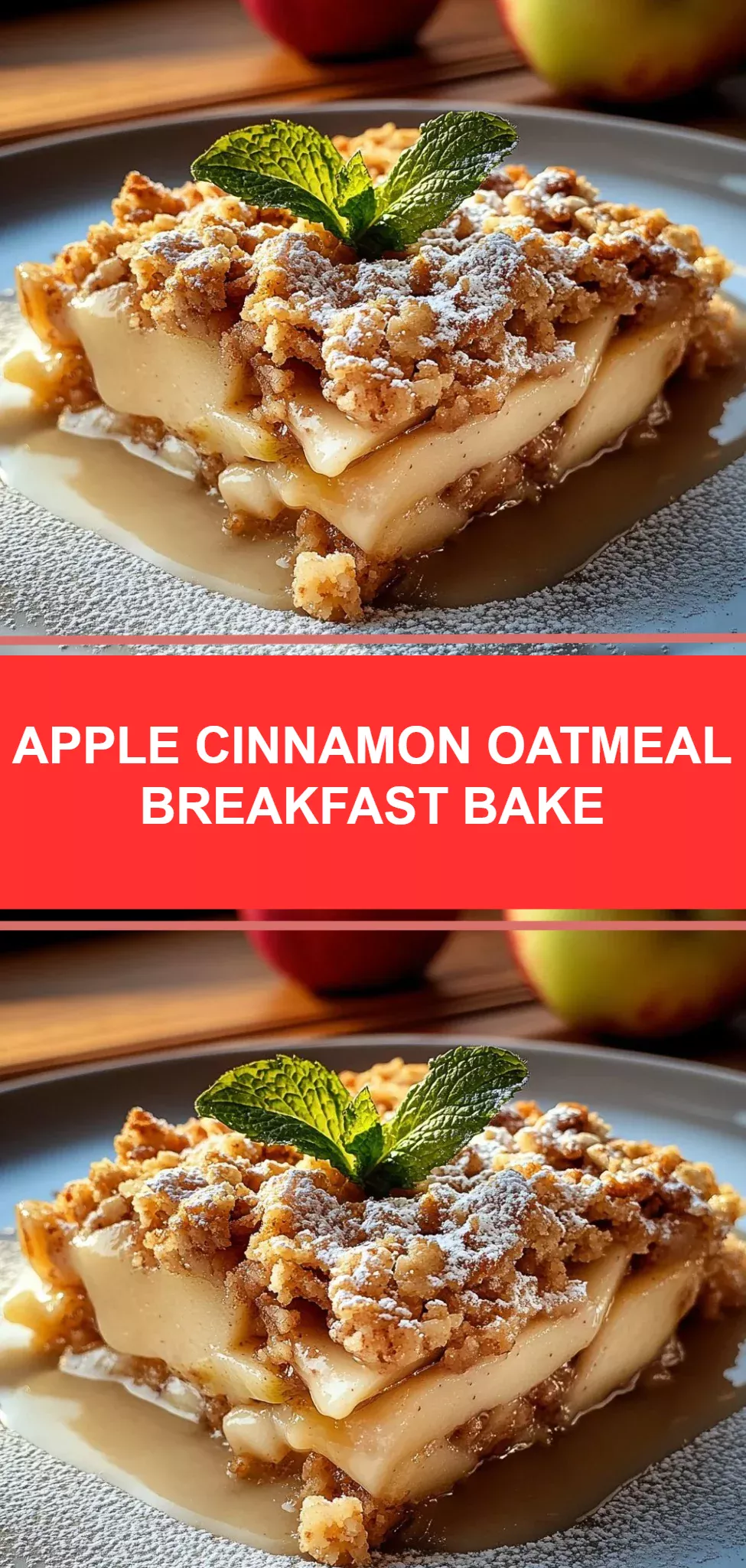 Apple Cinnamon Oatmeal Breakfast Bake