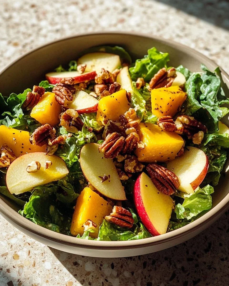 Autumn Harvest Salad with seasonal ingredients in a rustic bowl