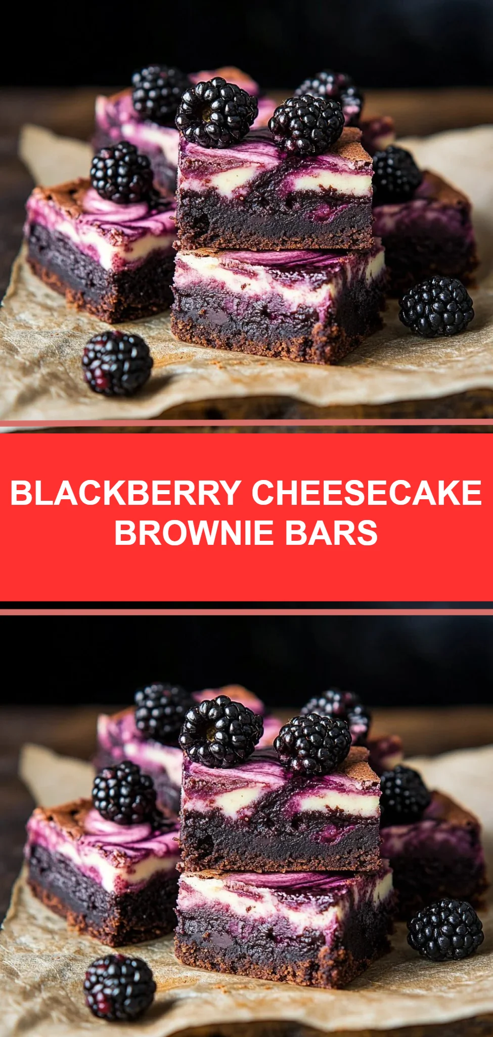 Blackberry Cheesecake Brownie Bars