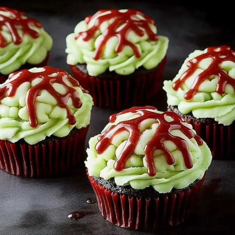 Deliciously spooky brainy zombie cupcakes for Halloween