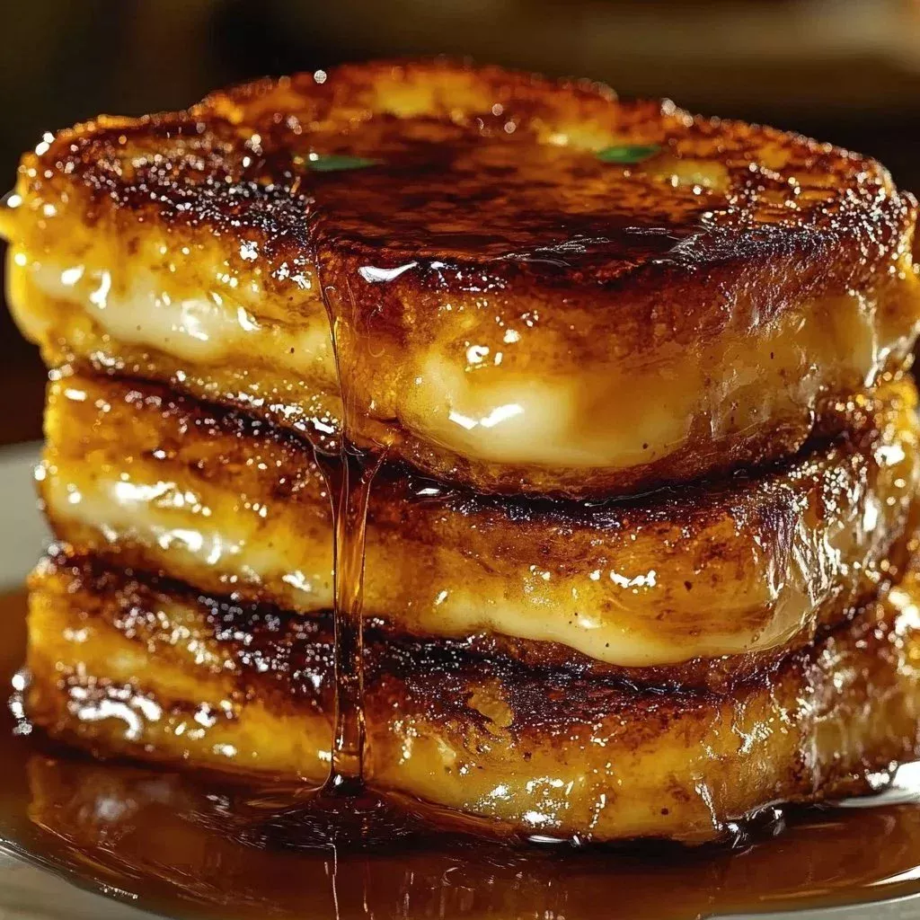 Delicious Brulee-Infused French Toast topped with caramelized sugar