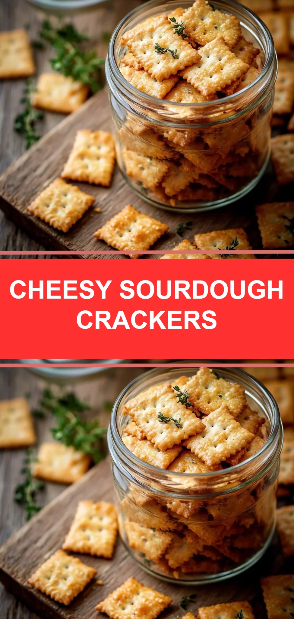 Cheesy Sourdough Crackers
