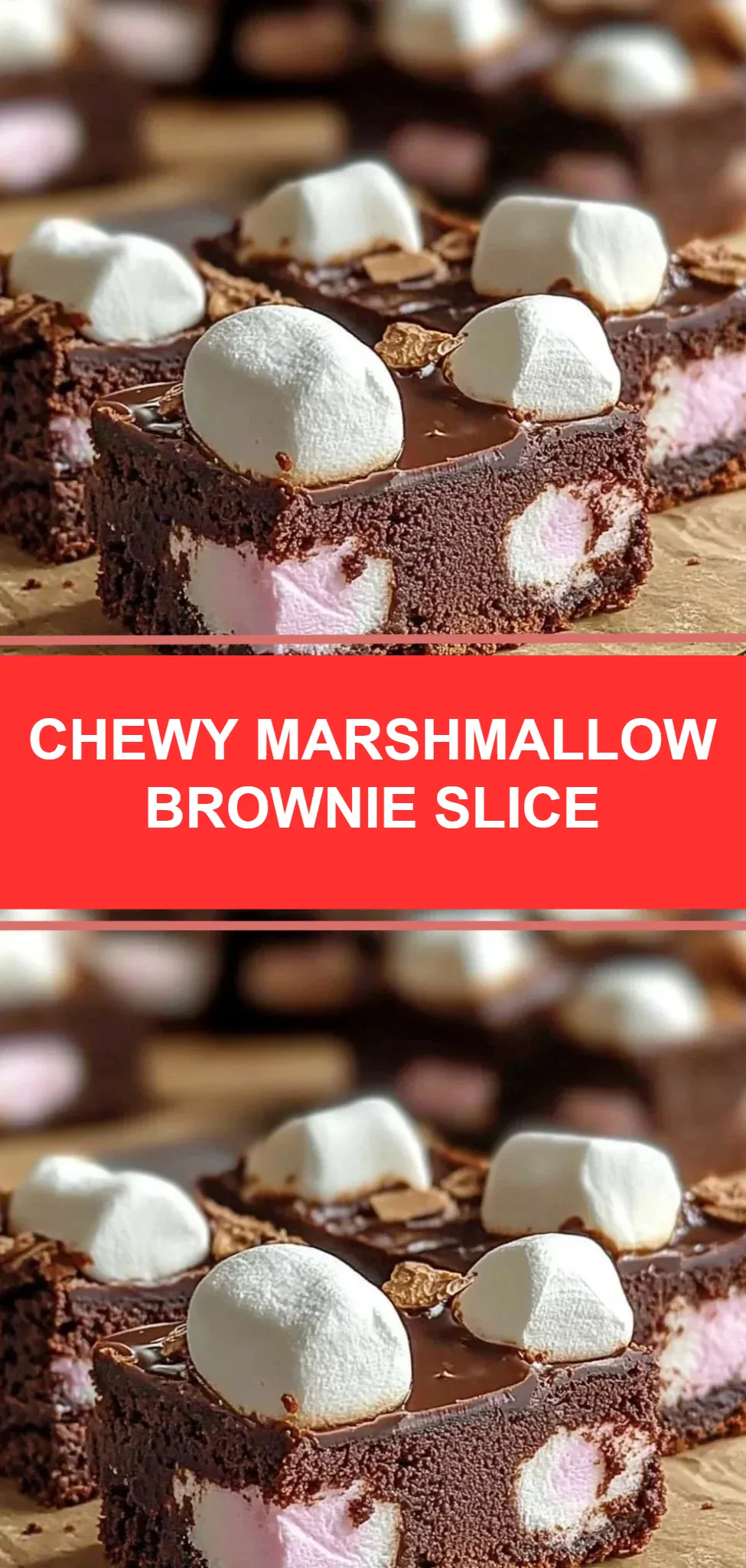 Chewy Marshmallow Brownie Slice