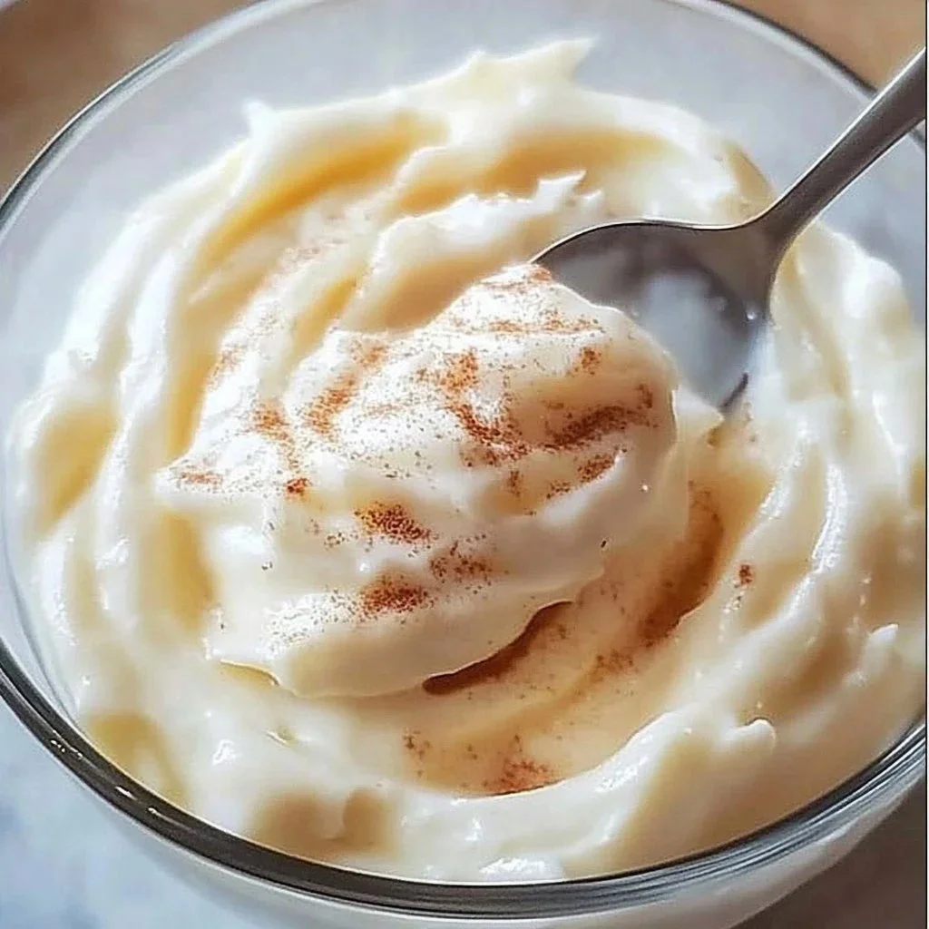 Creamy cinnamon roll icing drizzled over freshly baked cinnamon rolls