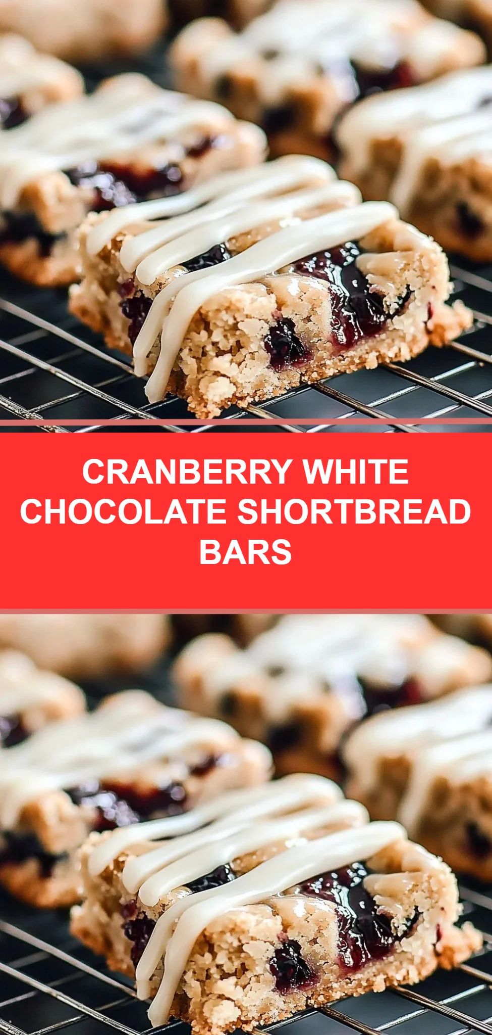 Cranberry White Chocolate Shortbread Bars
