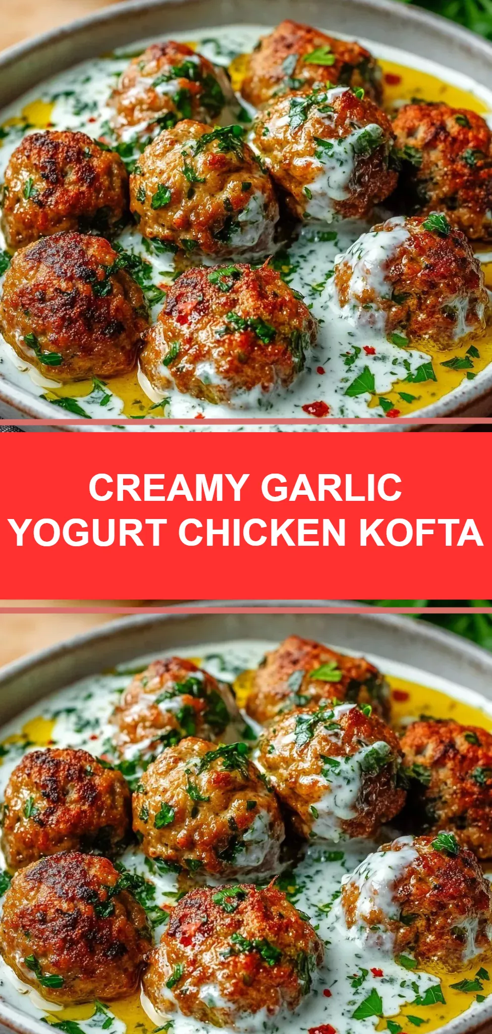 Creamy Garlic Yogurt Chicken Kofta