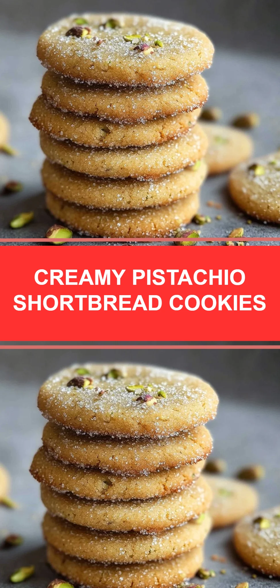 Creamy Pistachio Shortbread Cookies