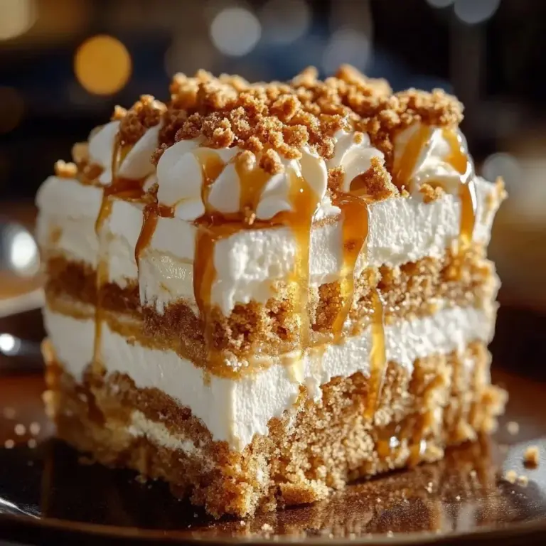 Delicious creamy pumpkin lush dessert served in a glass dish