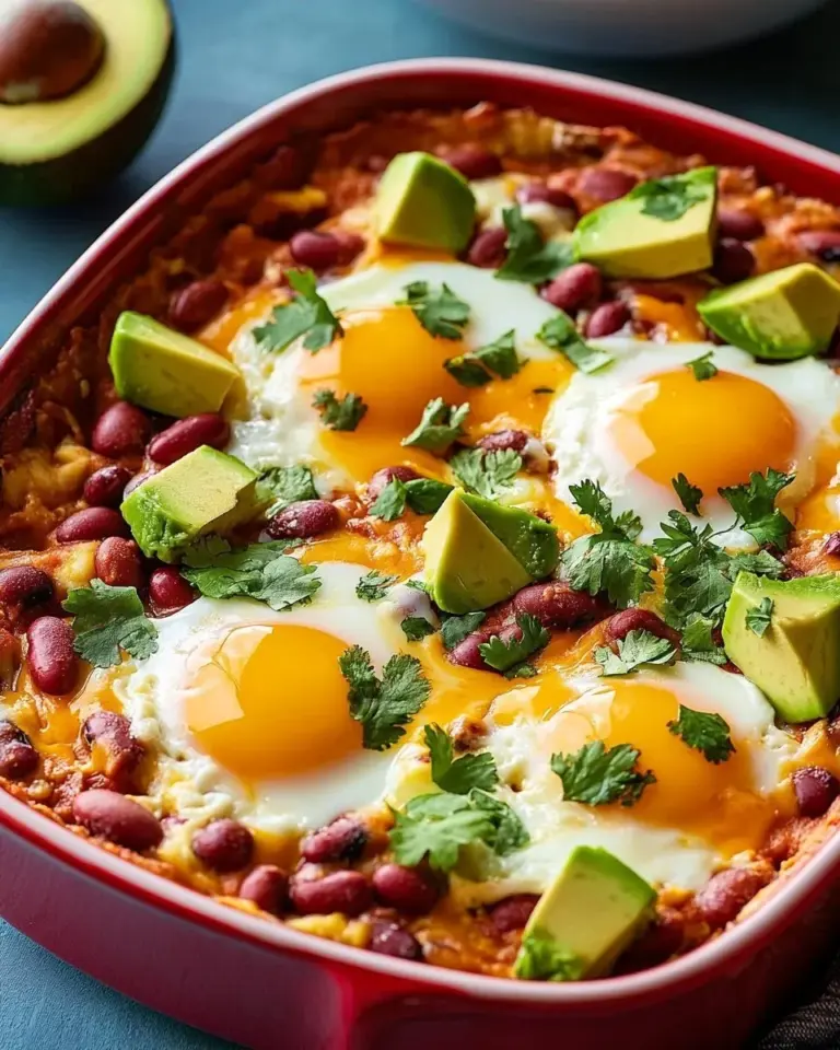 Creamy Ranch Egg Casserole served in a baking dish