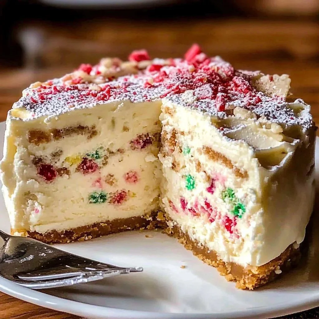 Delicious sugar cookie cheesecake with a creamy texture and cookie crust