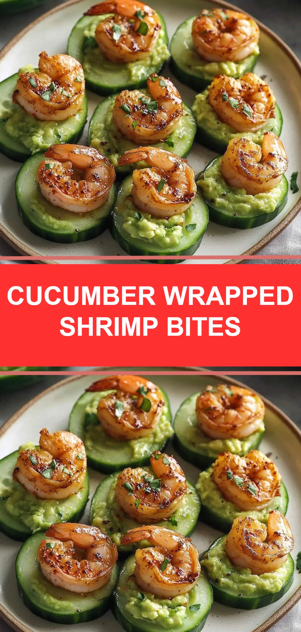 Cucumber Wrapped Shrimp Bites