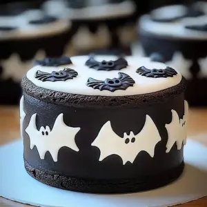 Cute Bat Oreos decorated for Halloween
