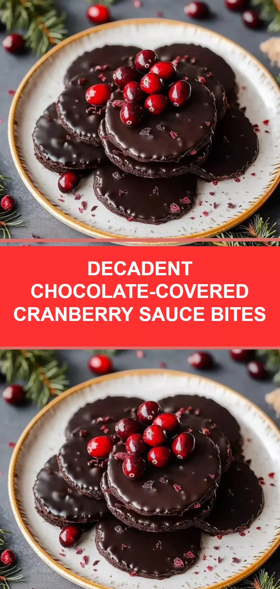 Decadent Chocolate-Covered Cranberry Sauce Bites