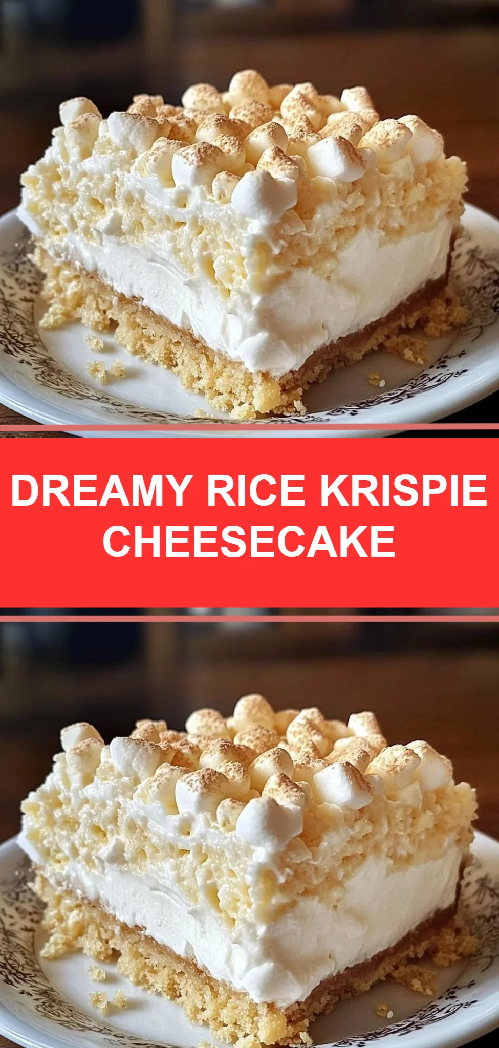 Dreamy Rice Krispie Cheesecake