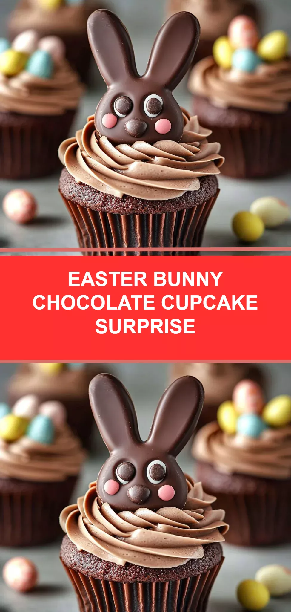 Easter Bunny Chocolate Cupcake Surprise