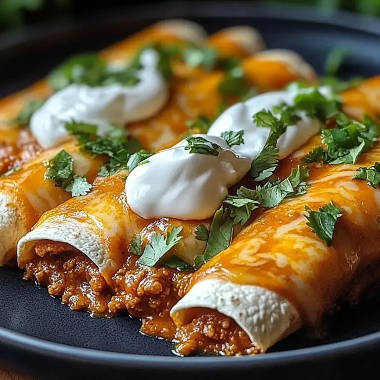 Delicious homemade beef enchiladas served with toppings
