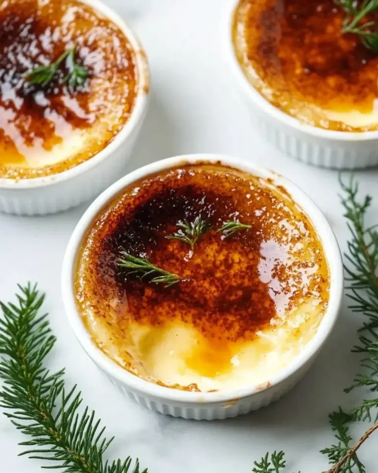 Delicious eggnog creme brulee dessert topped with caramelized sugar