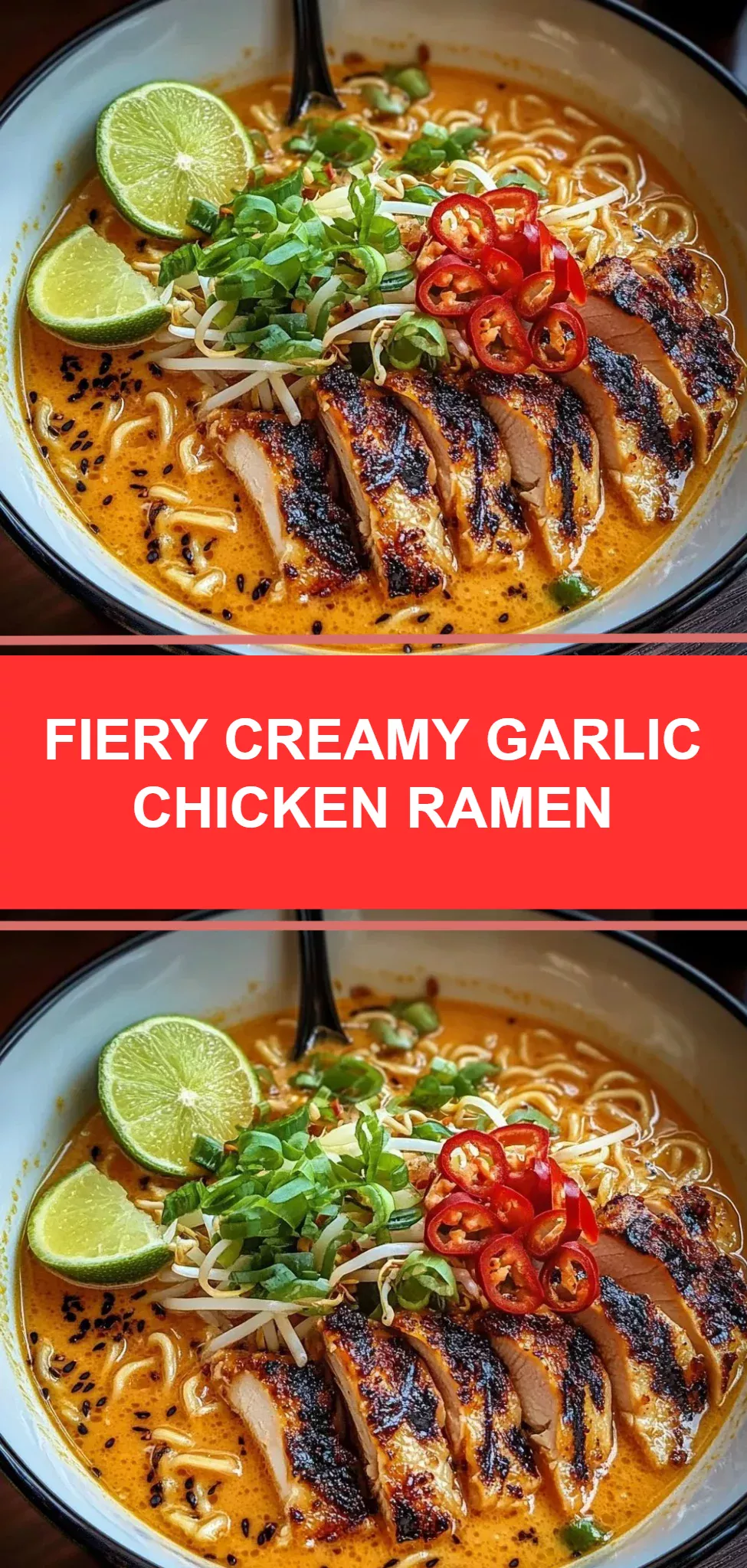 Fiery Creamy Garlic Chicken Ramen