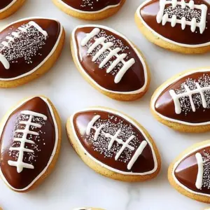 Delicious football cookies decorated for game day fun