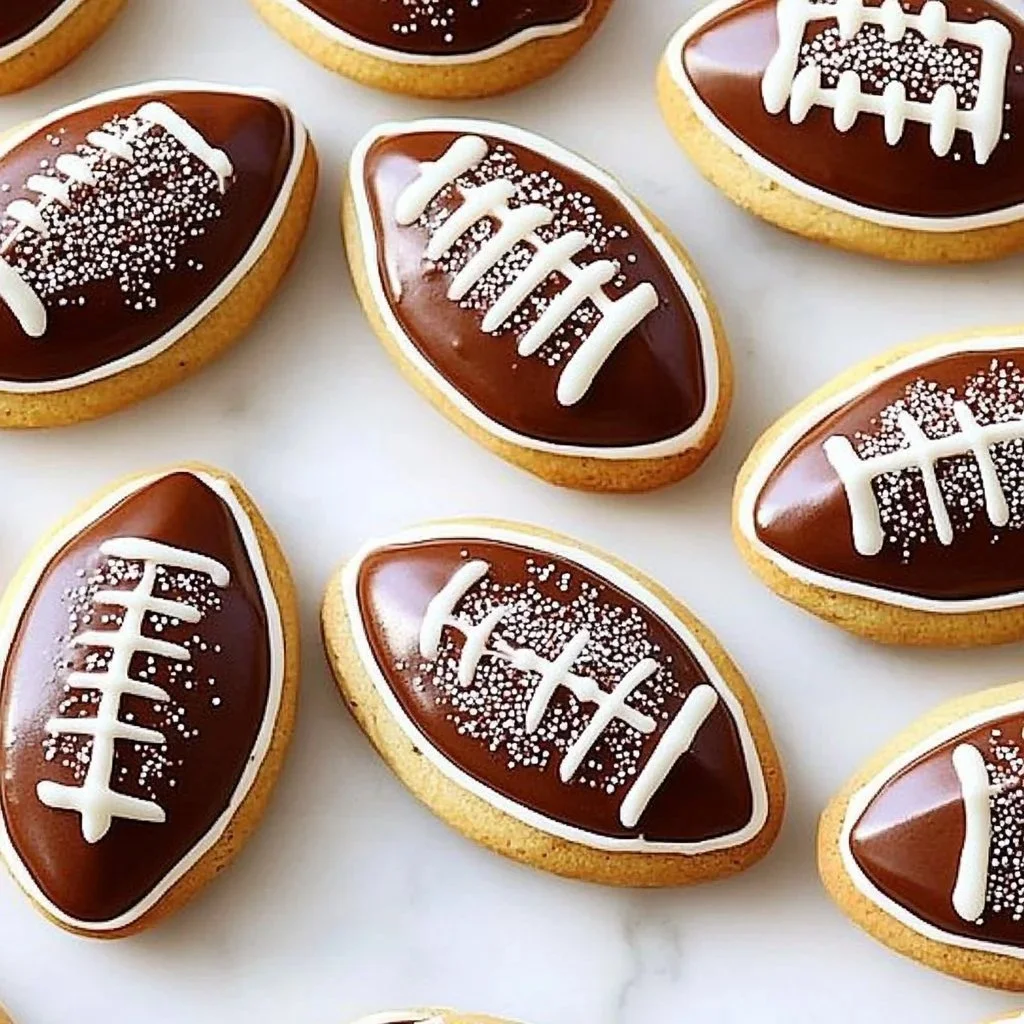 Delicious football cookies decorated for game day fun