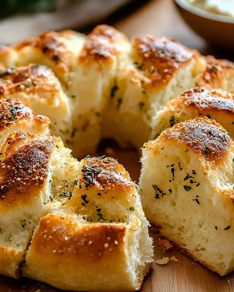 Delicious Garlic Parmesan Crockpot Pull-Apart Bread served warm and fluffy.