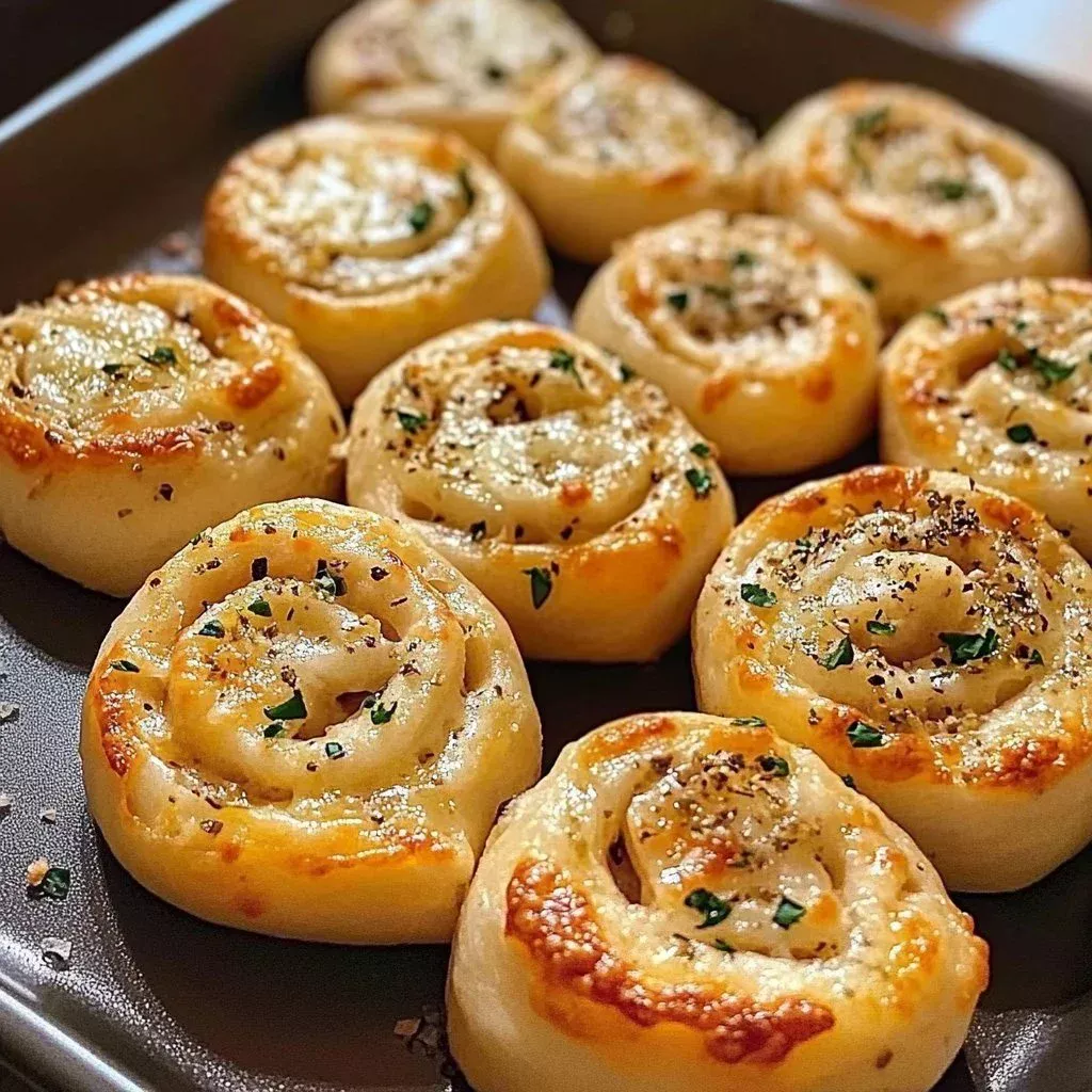 Savory Garlic Parmesan Pizza Bites served on a plate