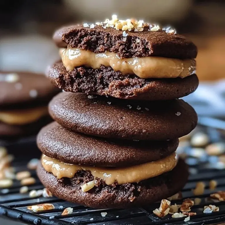 Delicious German Chocolate Whoopie Pies with coconut-pecan frosting.