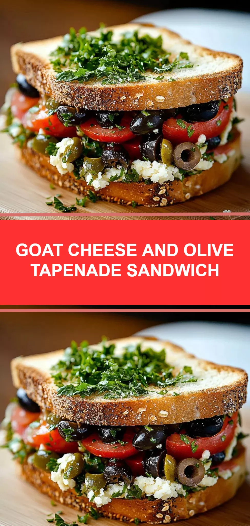 Goat Cheese and Olive Tapenade Sandwich