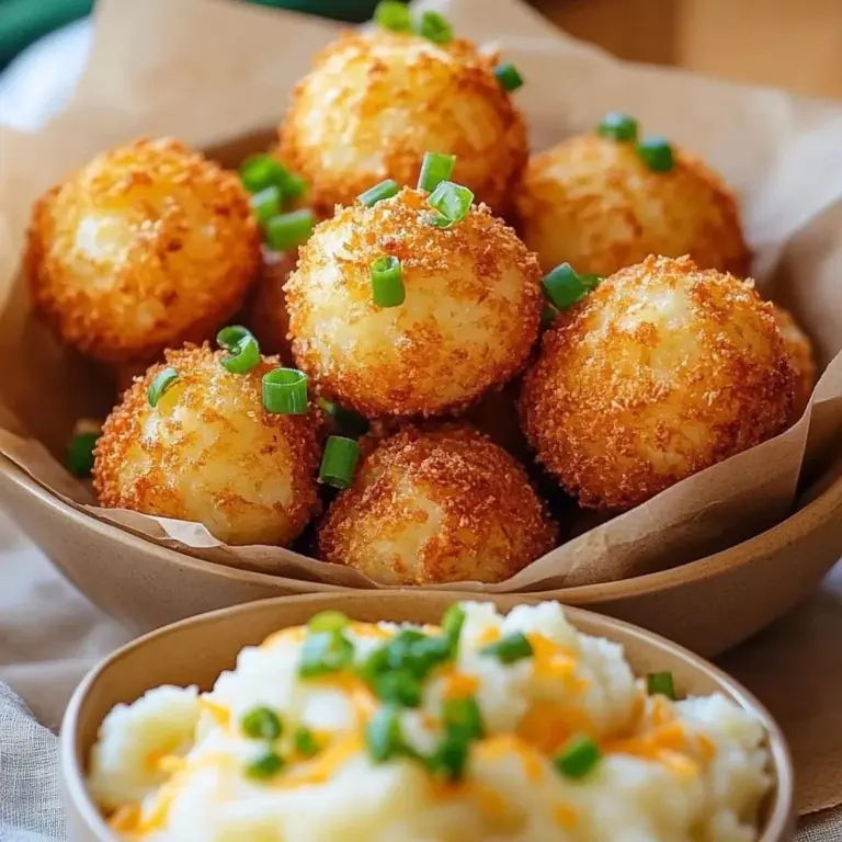 Golden crispy mashed potato balls served as a delicious appetizer.