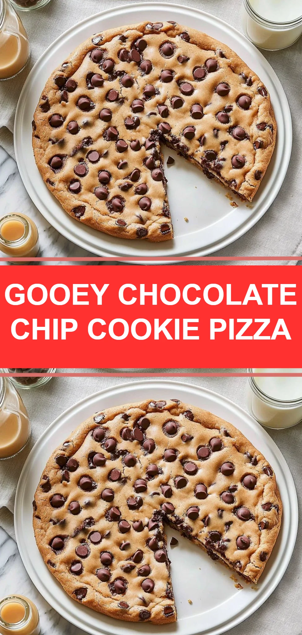 Gooey Chocolate Chip Cookie Pizza