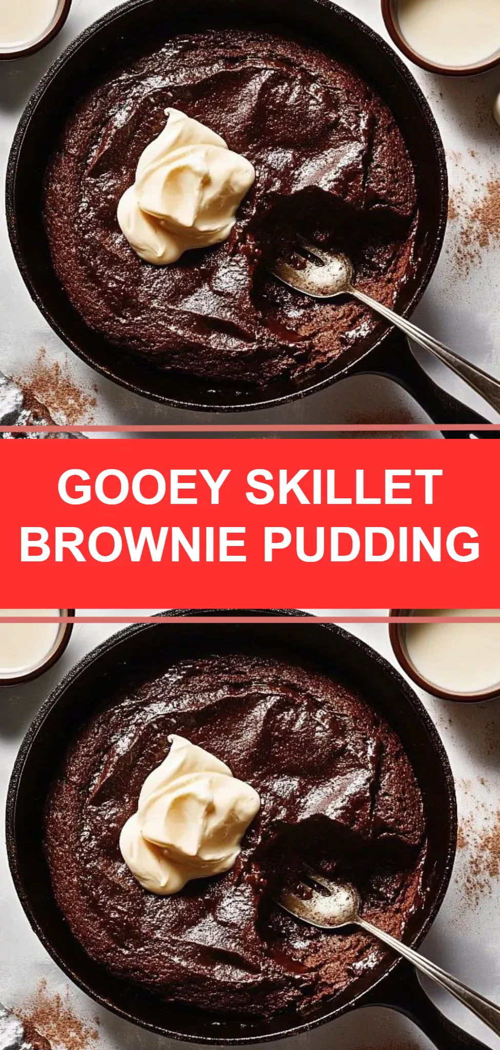 Gooey Skillet Brownie Pudding