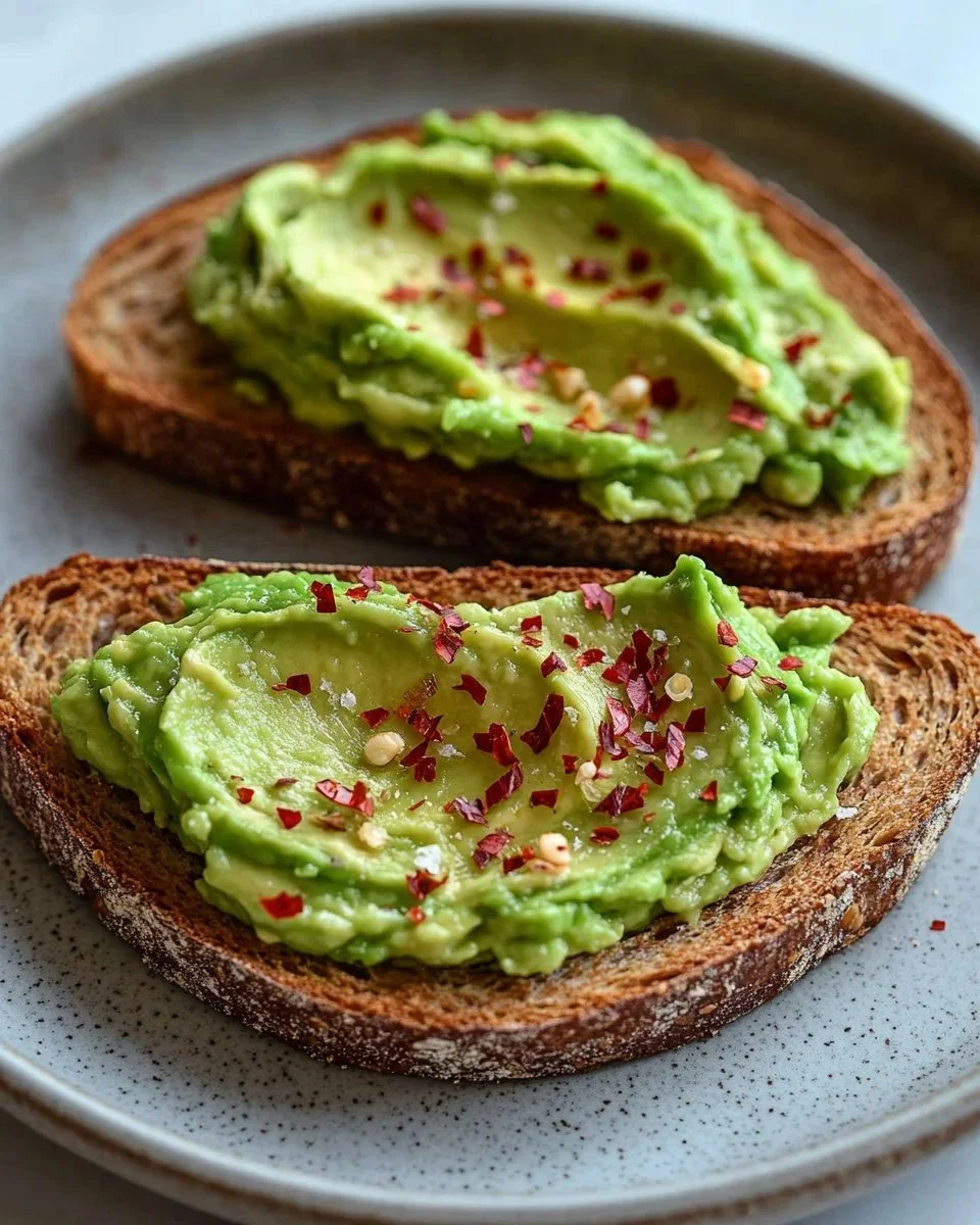 Delicious guacamole toast topped with cherry tomatoes on a wooden board