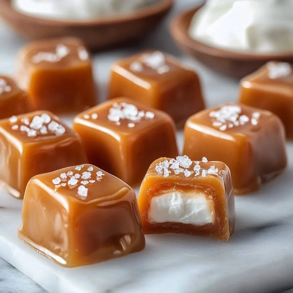 Delicious handmade vanilla cream caramels ready to be enjoyed