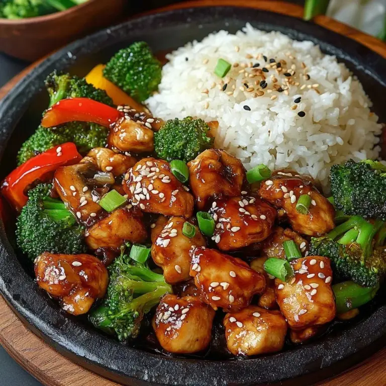 Hibachi Chicken dinner cooked on Blackstone grill with vibrant vegetables.