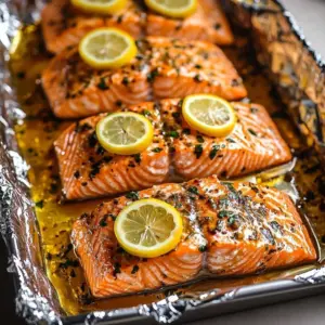 Delicious honey-lime garlic butter salmon served with fresh herbs.