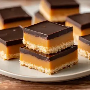 Luxurious caramel shortbread bars with rich caramel topping and shortbread base