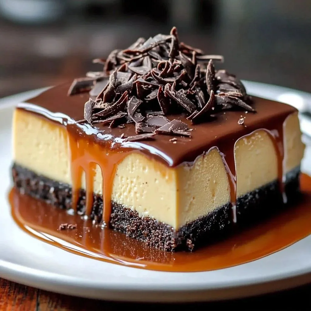 Luxurious chocolate caramel indulgence dessert with rich flavors.