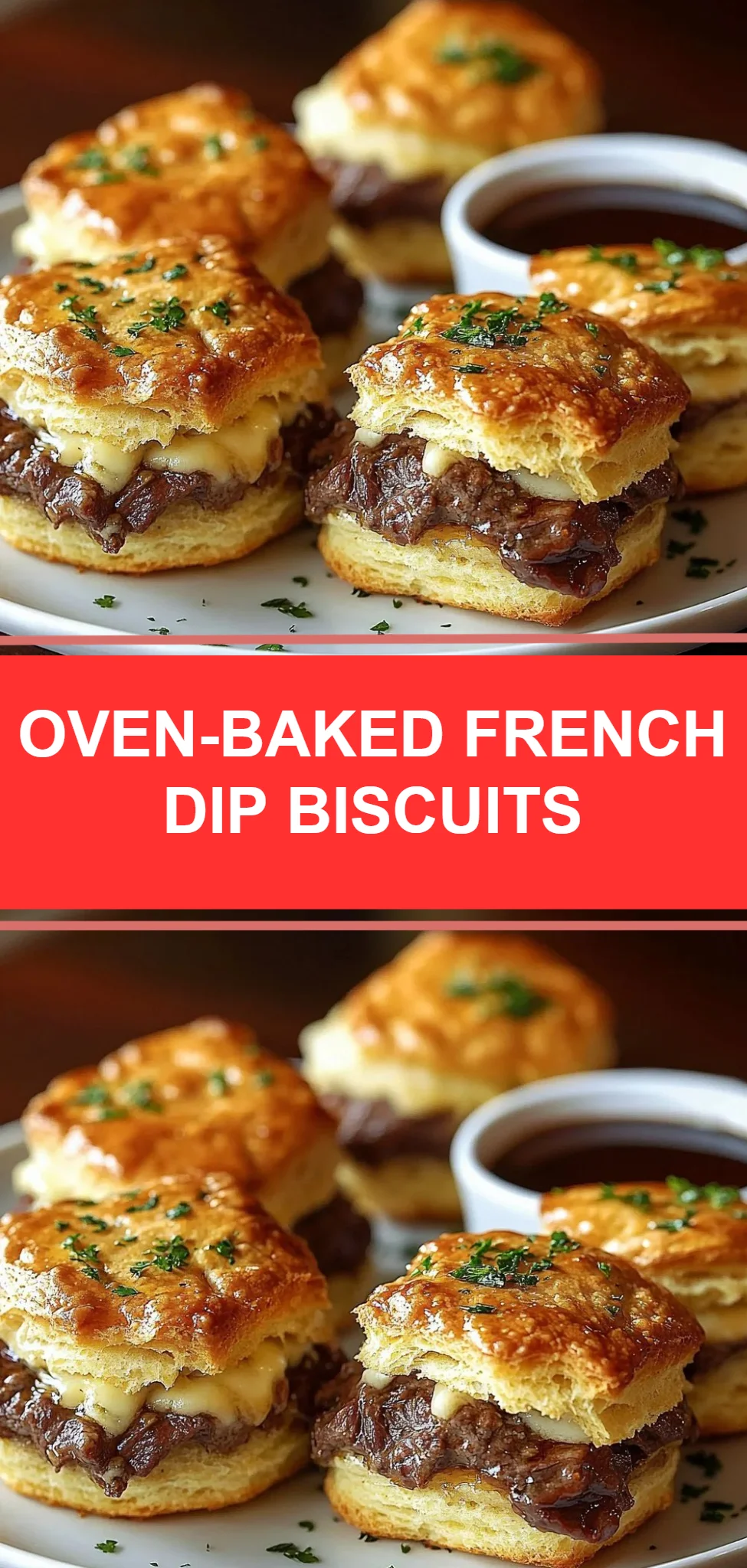Oven-Baked French Dip Biscuits