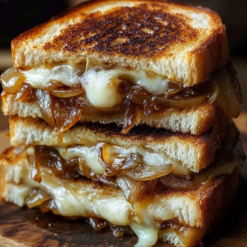 Delicious Pear and Apple Grilled Cheese sandwich on a plate.
