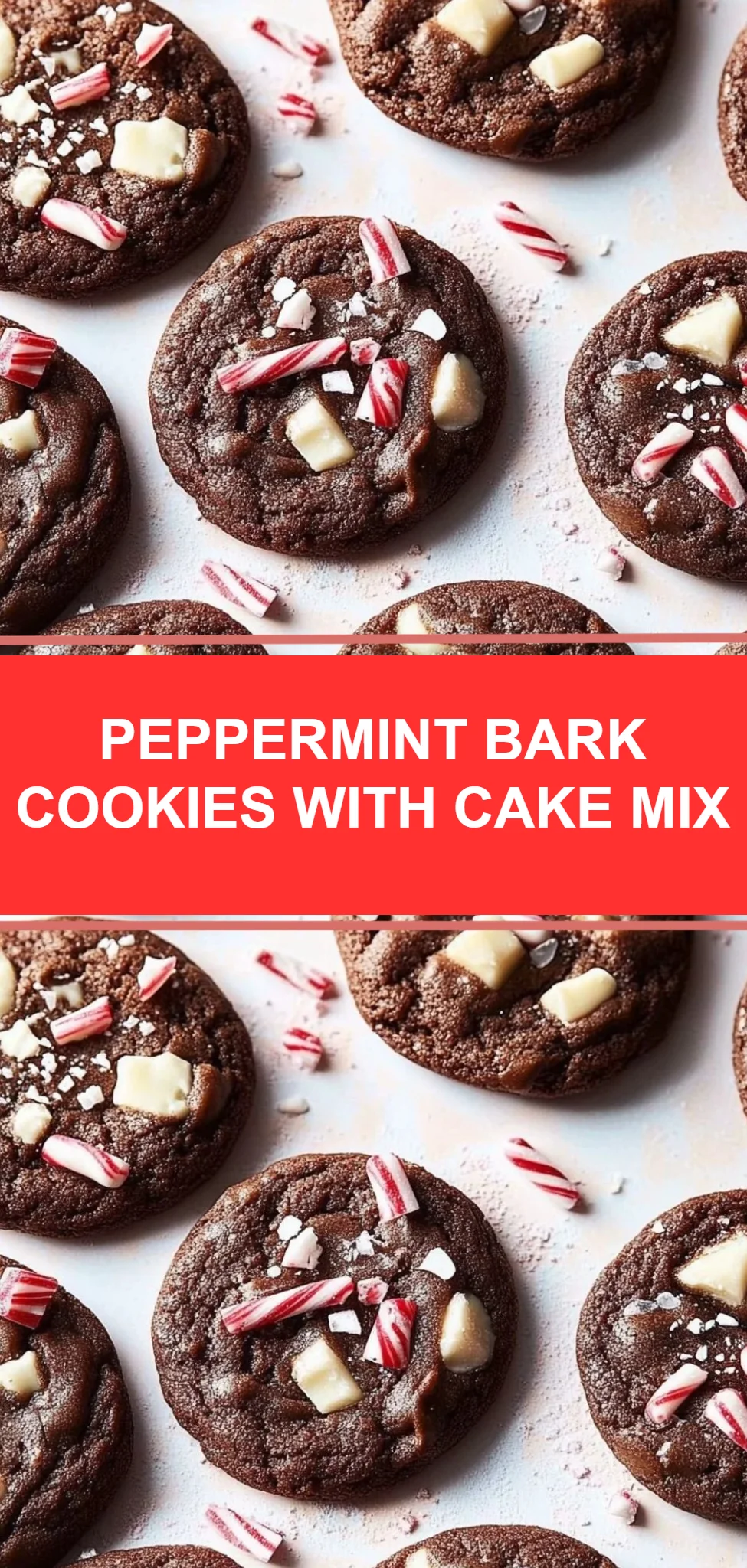 Peppermint Bark Cookies with Cake Mix