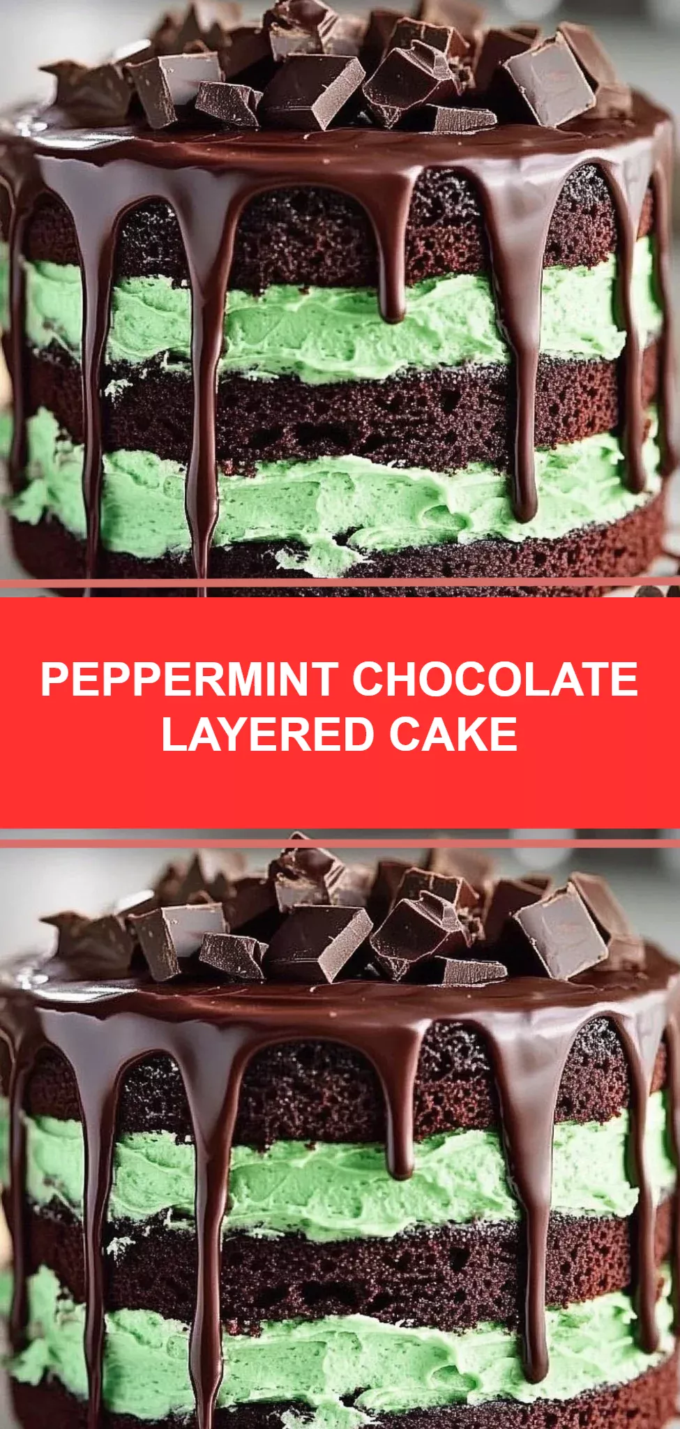 Peppermint Chocolate Layered Cake