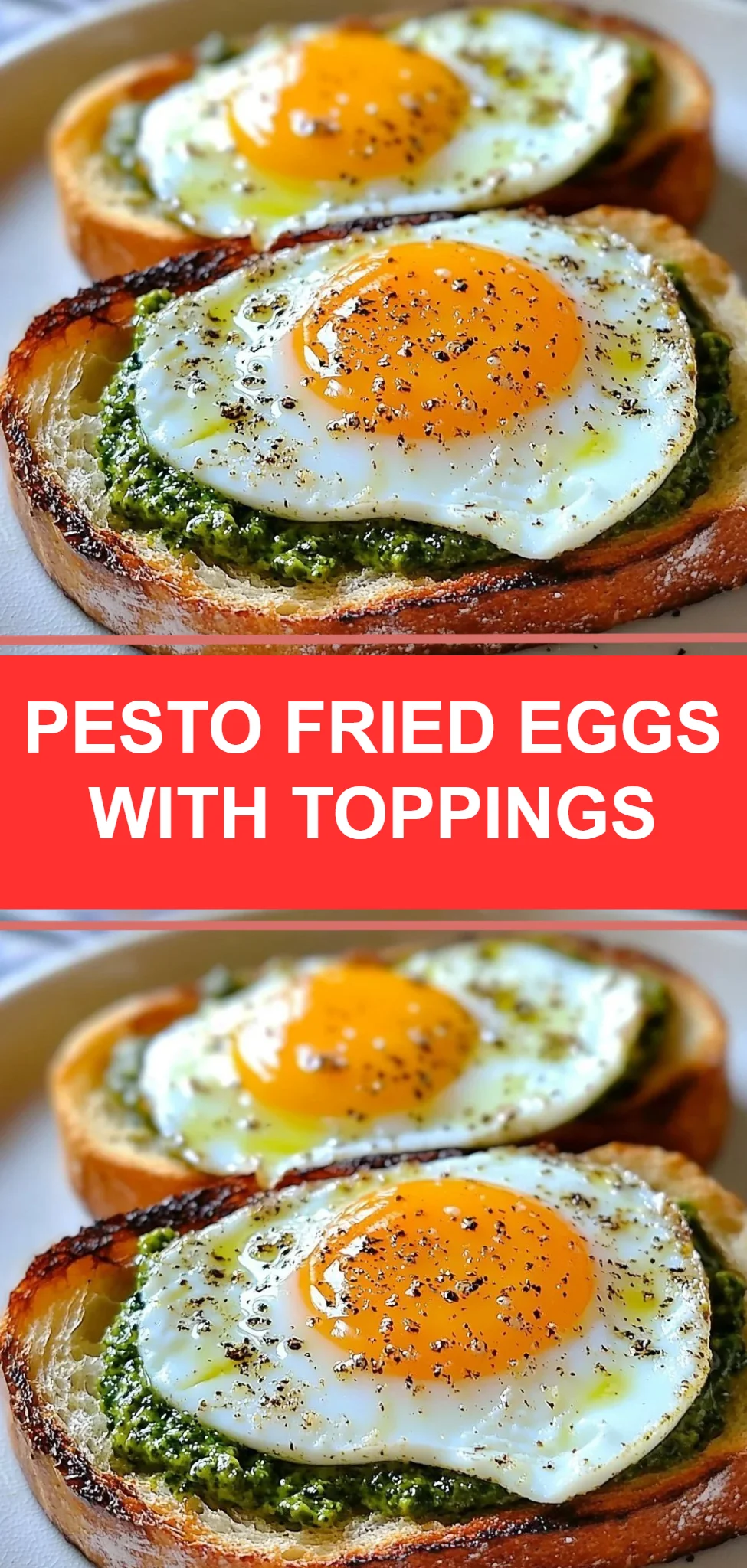 Pesto Fried Eggs with Toppings