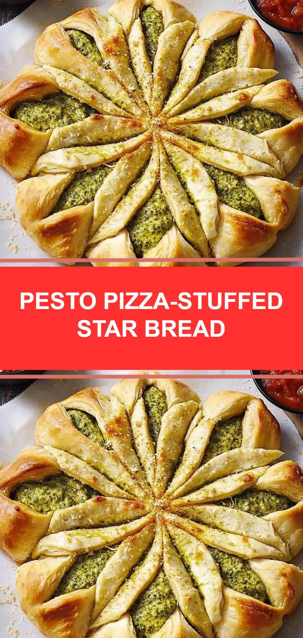 Pesto Pizza-Stuffed Star Bread