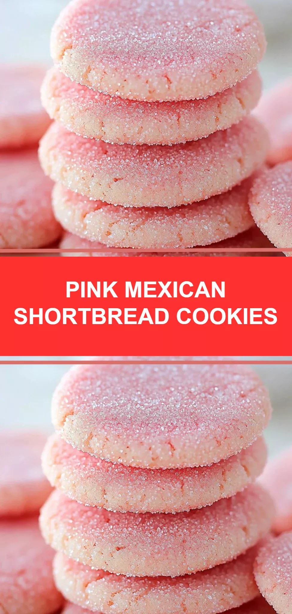 Pink Mexican Shortbread Cookies
