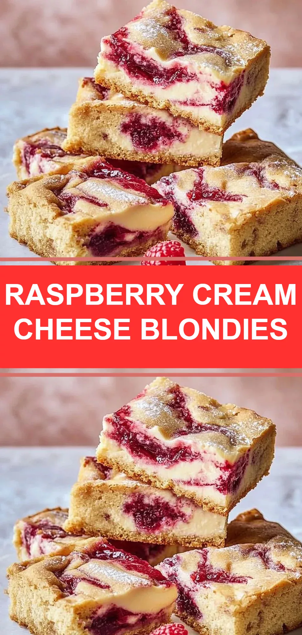 Raspberry Cream Cheese Blondies