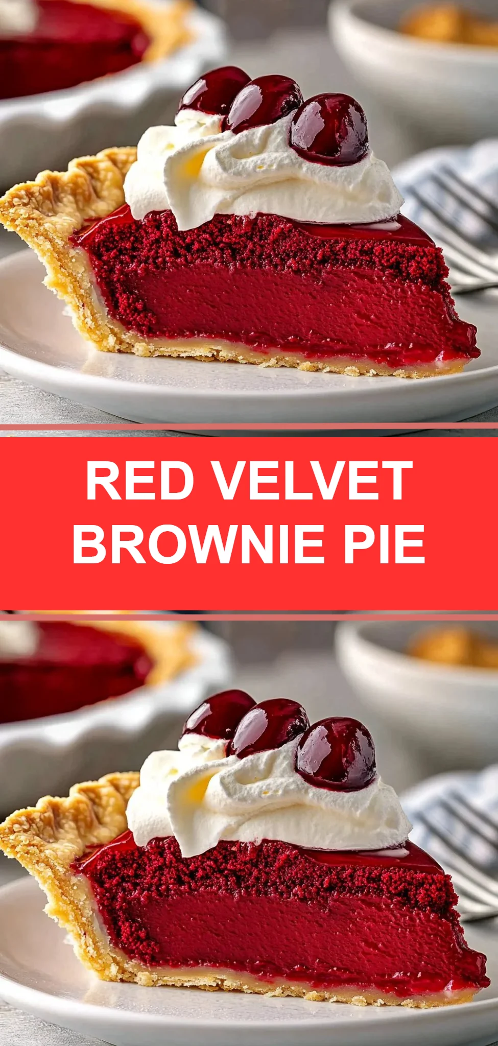Red Velvet Brownie Pie