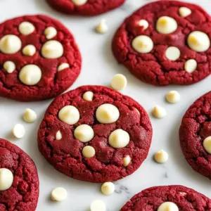 Delicious red velvet cookies arranged on a plate.