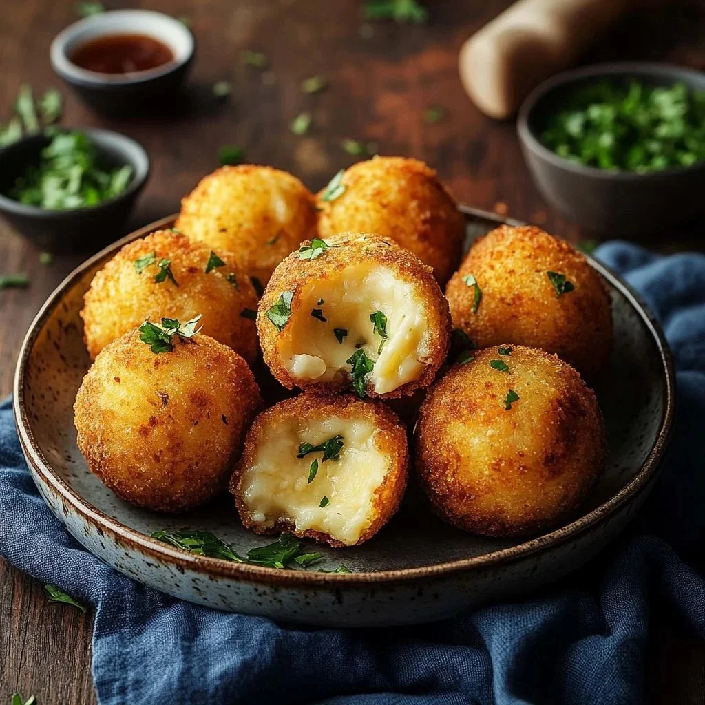 Delicious homemade rice balls filled with various ingredients.