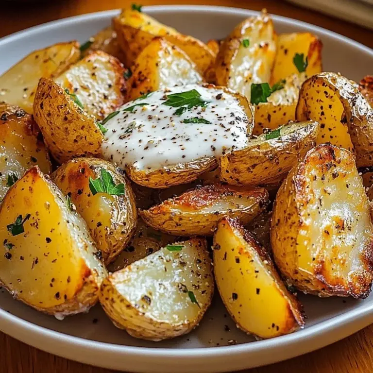 Roasted potatoes topped with melted goat cheese, delicious and flavorful side dish