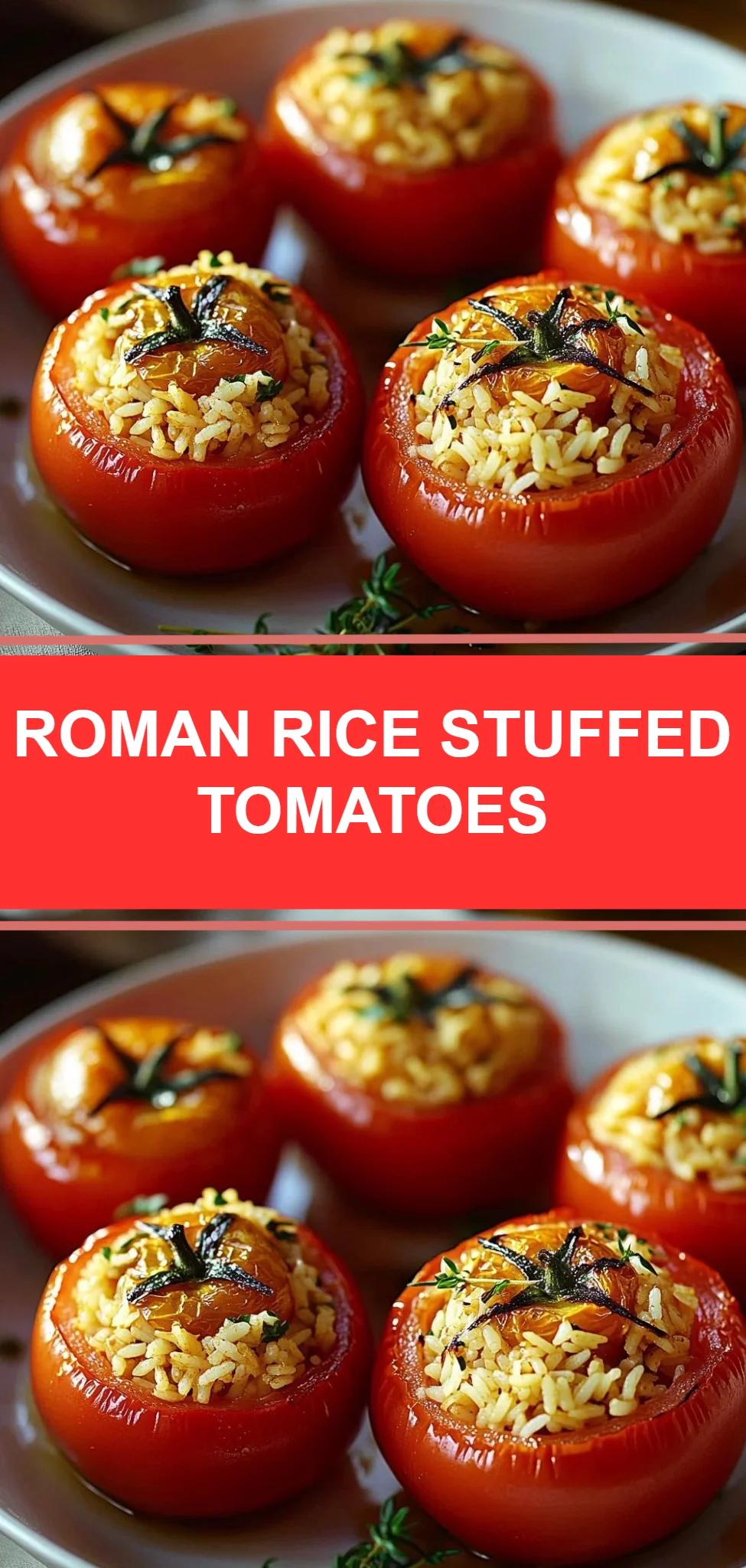 Roman Rice Stuffed Tomatoes